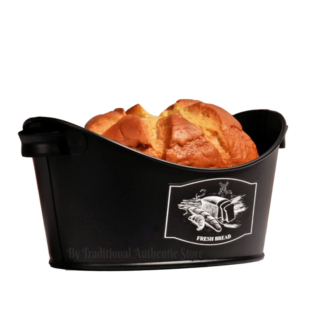 Metal-bread-box-decorative-serving-bread-storage -practical-bin-for-slice-loaf-table-handle-portable-tool-kitchen-accessory-container-bins-for-breads-metallic-vintage-country-style-village-farmhouse-gift-christmas