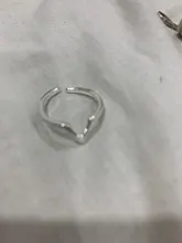 Anillo ajustable con forma de V para mujer, joyería fina con letras onduladas geométricas de Plata de Ley 925 auténtica, accesorios de personalidad para fiesta