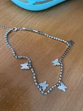 Modyle-collar con colgante de mariposa para mujer, joyería con diamantes de imitación brillantes, llamativo, gargantilla de cristal, para regalo