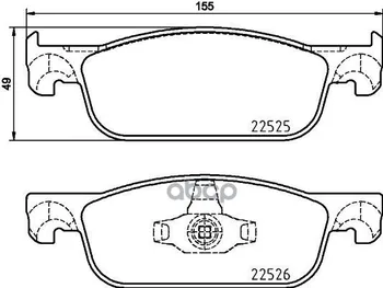

Brake disc pads front. Renault Clio IV (BH _) 11/12- / Renault Clio IV box 01/14- / Ren Brembo art. p68065