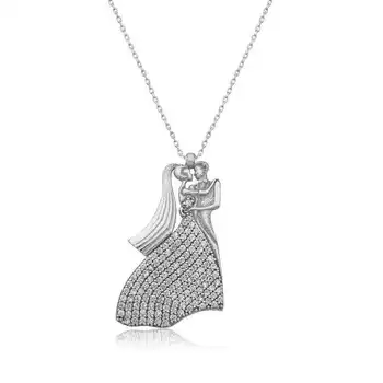 

KUTAYDAN 925 Sterling Silver Bride Groom Lady Necklace