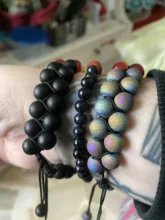 7 Chakra de roca de Lava pulsera de 8mm de doble capa fila ajustable Unisex piedra de Yoga sanación energética pulseras de piedra regalo de Navidad