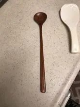 1pc Long Spoons Wooden Korean Style 10.9 inches 100% Natural Wood Long Handle Round Spoons