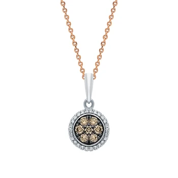 

Gold pendant with cognac diamonds and sunlight diamonds sample 585