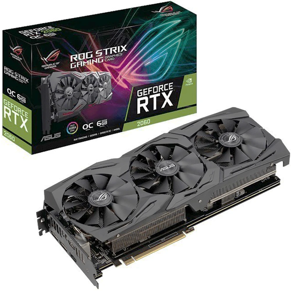 Видеокарта ASUS Strix nVidia GeForce RTX 2060 1860MHz 6144MB 14000MHz 192 bit RTL [ROG-STRIX-RTX2060-O6G-GAMING] | Компьютеры и