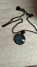 Vegvisir-Colgante de brújula vikinga para hombre y mujer, joyería de cristal, collar de cabujón, accesorios de ropa