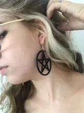Star Earrings Statement Jewelry Punk Acrylic Pentagram Gothic Black Big Large Women Fashion