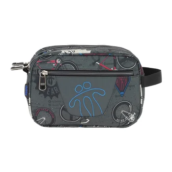 

School case two compartments print bicycle-Plasticine