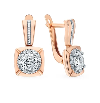 

Silver earrings with cubic zirconia sunlight sample 925