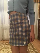 Falda a cuadros para mujer, ropa de calle, ajustada, de cintura alta, corta, harajuku, celosía, 2021