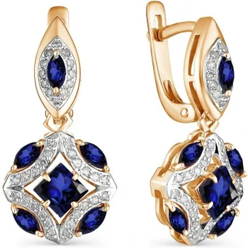 

Alcor earrings with sapphires and diamonds in red gold