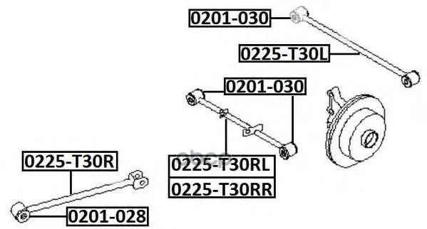 Тяга Подвески Поперечная | Зад Лев | Nissan X-Trail Nt30 Pnt30 T30 Nissan X-Trail Nt30 Pnt30 T30 2000- ASVA арт. 0225T30RL