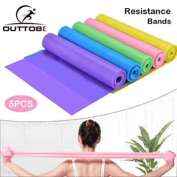 

Outtobe 5PCS Fitness Exercise Resistance Bands TPE Yoga Elastic Band 150X15CM Hot Selling sistance Loop Band For Gym Training