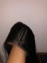 Peluca de malla con división media de 30 pulgadas, cabello humano liso brasileño Remy, prearrancado con pelo de bebé, parte T, 13x1