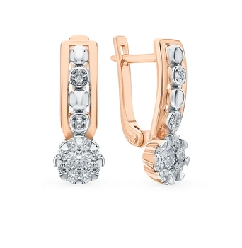 

Gold earrings with diamonds sunlight sample 585