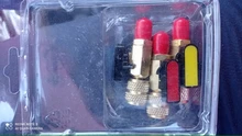 3 unids/set latón R410A refrigerante directamente válvulas de bola de carga de CA mangueras de latón 1/4 hombre a 1/4 / 5/16 mujer SAE válvula