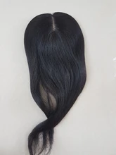 14Middle parte cabello humano Topper peluca para mujeres transpirable Base de seda con la trama de la máquina del Clips en el cabello tupé de mujer Remy pelo