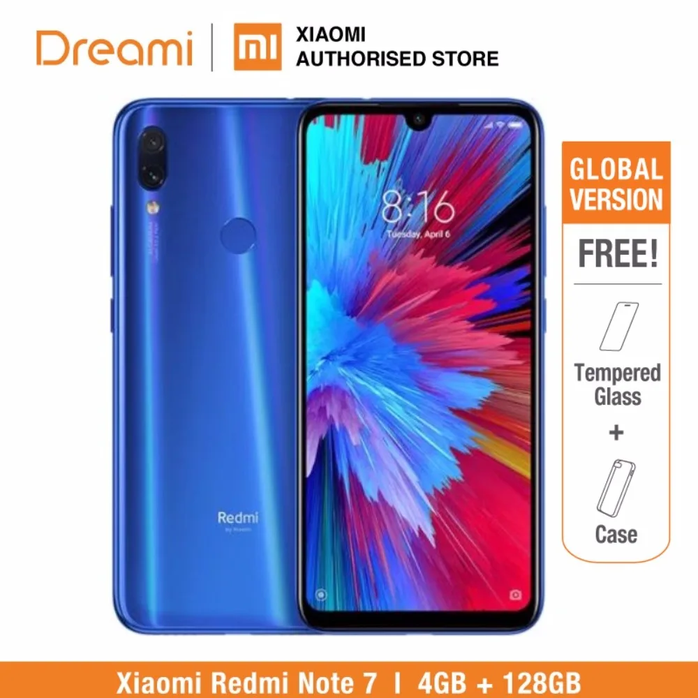 Blue 128GB Глобальная версия Redmi Note 7 128 GB rom 4 GB ram(абсолютно новая и герметичная коробка) официальная rom, note7 128 gb - Цвет: Blue 128GB