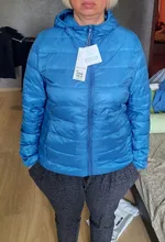 90% Ultra-luz de talla grande fino algodón Down chaqueta 2019 mujeres Otoño Invierno corto con capucha cálido blanco plumón de pato ropa mujer