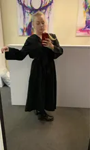 Summer Dresses Buttons V-Neck Lace-Up Oversize Colorfaith Women Spring Vintage Casual