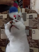 10 unids/lote suave de lana falsa gatito gato juguete del ratón colorido divertido juguetes para gatos gatito juguete interactivo para gatos ratón