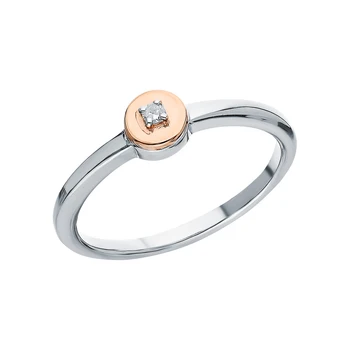 

Silver ring with diamonds sunlight sample 925