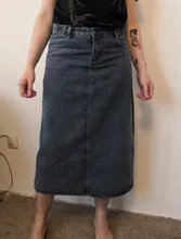 Luck A-Falda vaquera larga Retro Para niña y mujer, falda larga de cintura alta con botones y bolsillos, Vaqueros rectos de talla grande