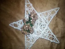 Star-Frame Wreaths Christmas-Decoration Door Hanging Artificial-Flowers Rattan Wedding-Wall