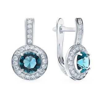 

Silver earrings with crystals and cubic zirconia sunlight sample 925 test