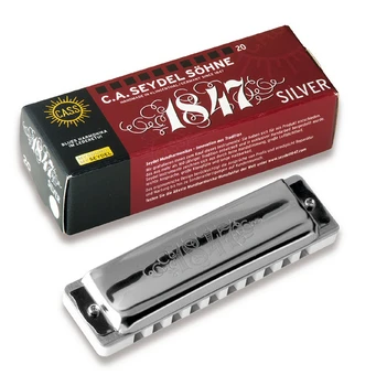 

16301f 1847 silver F harmonica, Seydel Sohne