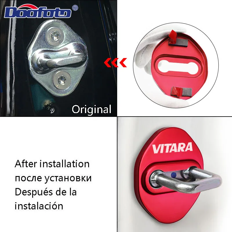 Car door lock cover 4pcs Car Door Lock Case For Suzuki VITARA 2015 Cover model Series interior trimstrip Accessories