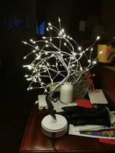 Night-Light Table-Lamp Battery-Operated Bedside Copper-Wire Tree Bedroom Home-Decoration