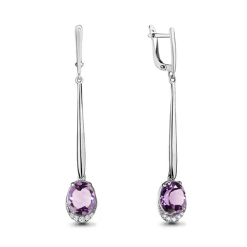 

Silver earrings with amethyst and cubic zirconia