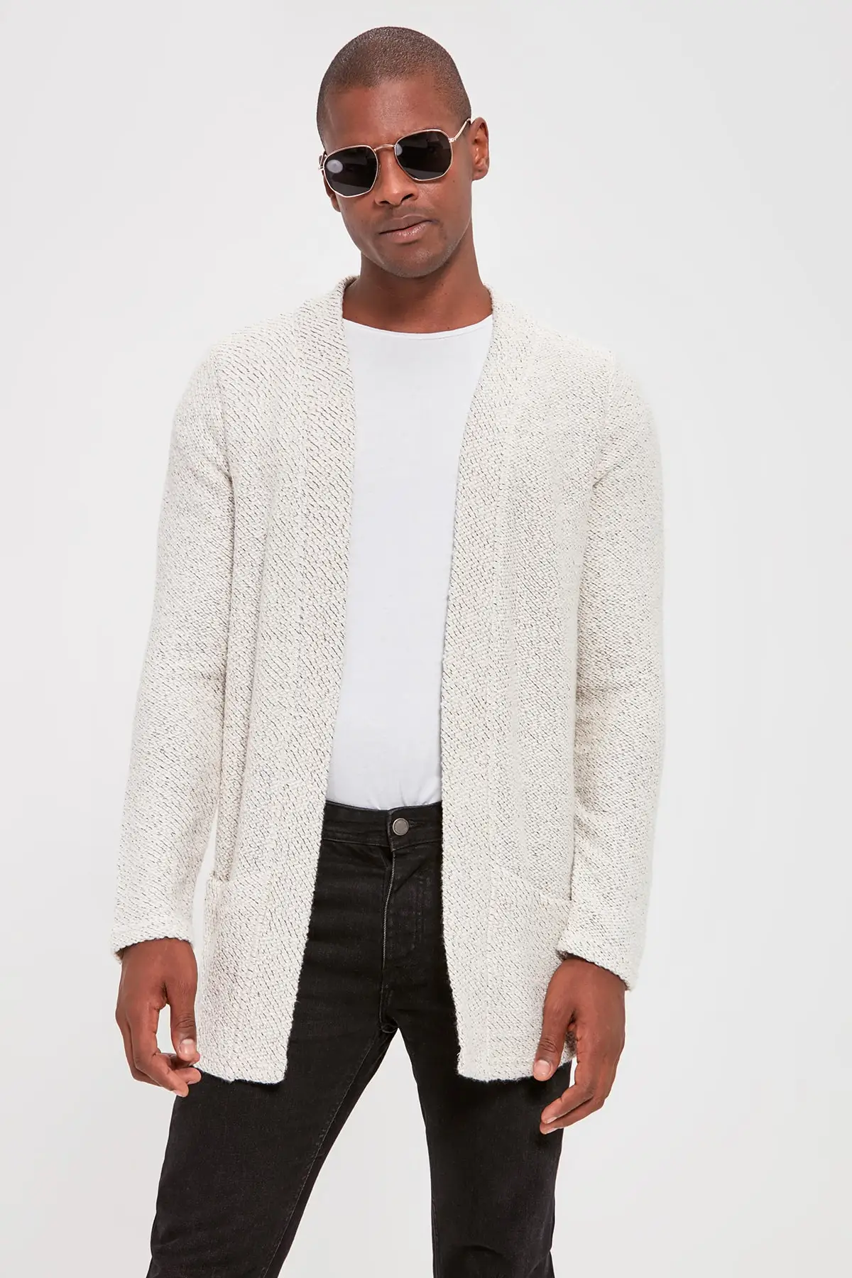 

Trendyol Offwhite Mens Cardigan With Pockets New TMNAW20HI0136
