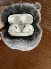 Ear-Fur-Case Capa Carabiner Plush-Cover Apple Airpods Rabbit Soft Wireless for 1-2/Wireless/Charging-fluffy-box
