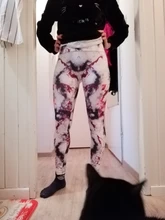 Women Leggings Running-Pants Fitness Digital Print Push-Up Workout High-Waist Stretch