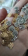 Colgantes de árbol de la vida hueco pequeño, collar Vintage de plata antigua, árboles de Color, fabricación de joyería, accesorios de 13x13mm, 50 Uds.