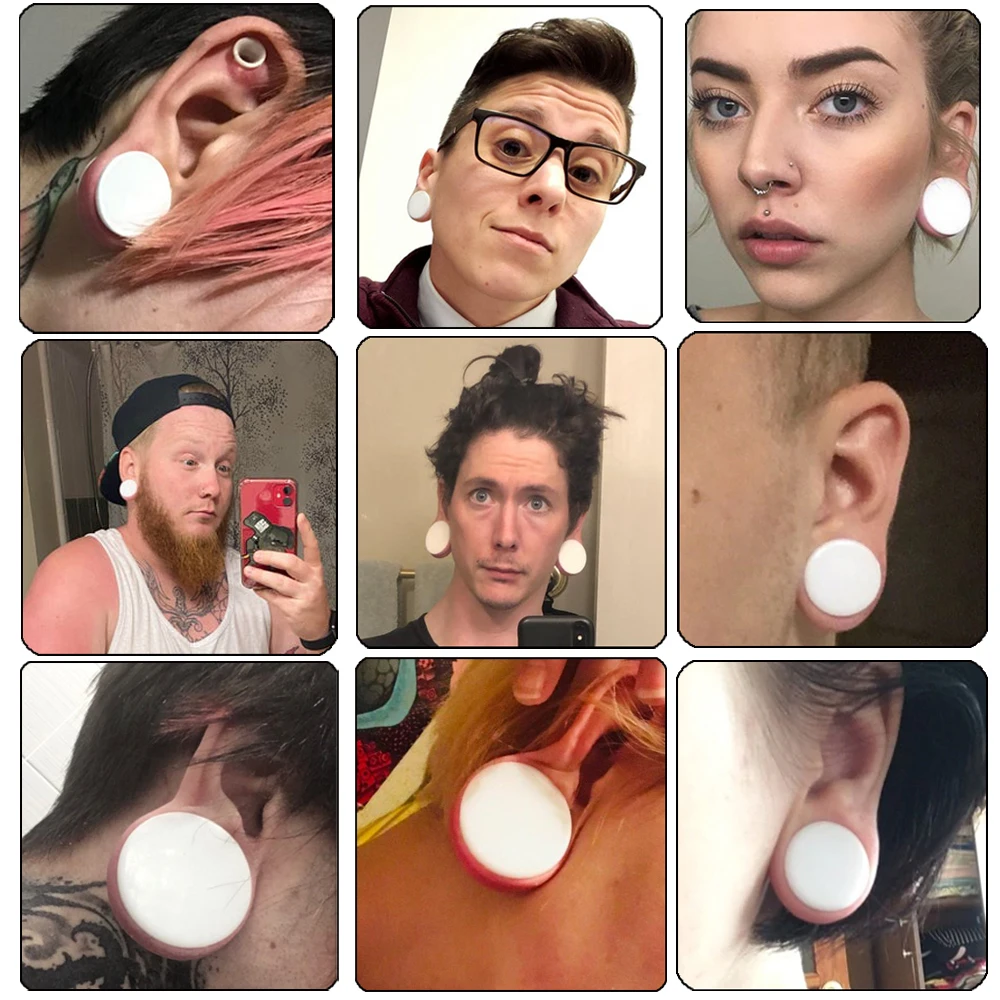 Body Jewelry Pair 3-50mm Acrylic Solid Ear plug White&Black Earing Large Big Tunnel Size Stretcher Saddle Flesh Tunnel Expander