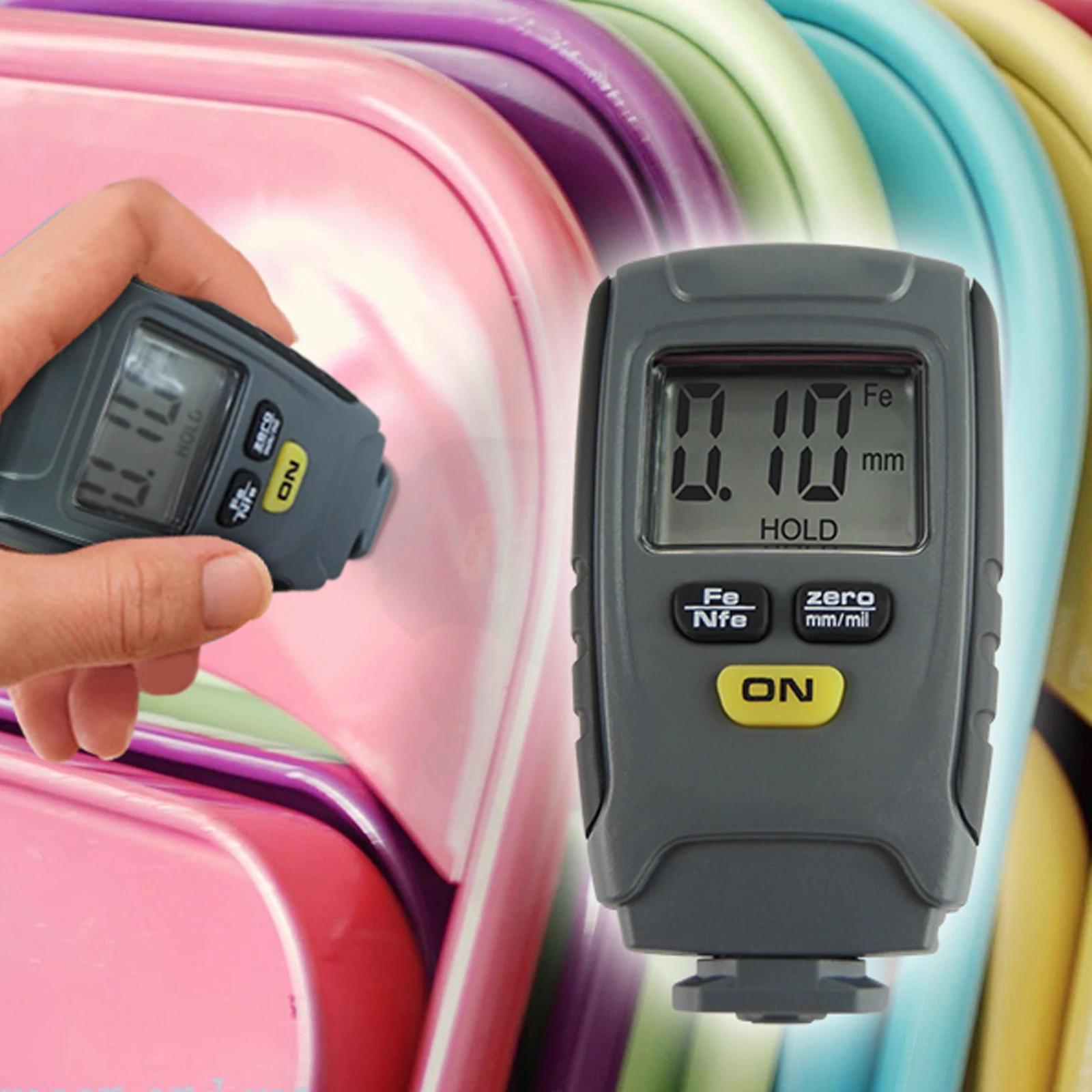 Цифровой тестер толщины покрытия краски 1 25 мм железное алюминиевое основание