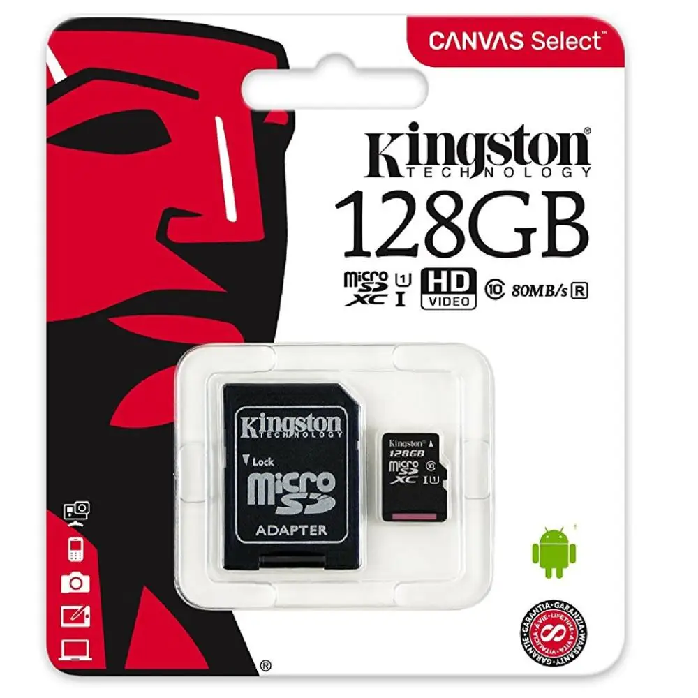 Scheda Micro Sd 128 Gb Kingston Canvas Select Plus Schede Di Memoria Microsd Originali 128 Gb-Tablet Samsung Xiaomi Huawei Movil