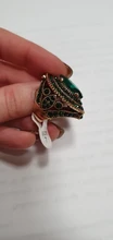 Kinel de lujo anillo para las mujeres aspecto Vintage AAA verde de cristal de la joyería de Boho de Color oro encanto étnico anillo de boda