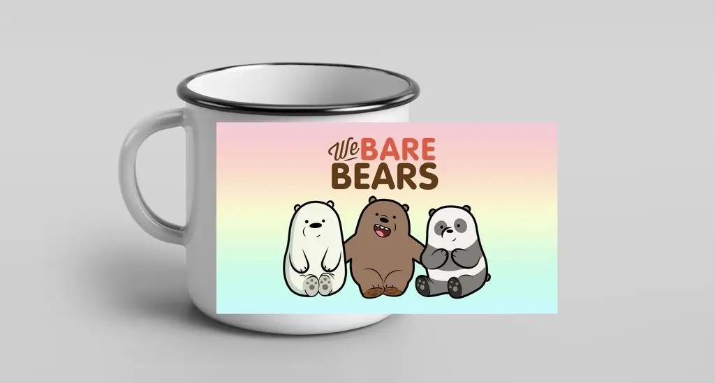Кружка металлическая эмалированная Вся правда о медведях/ We Bare Bears №24 | Дом и сад