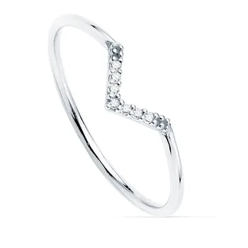 

Ring 18k white gold round 1mm. Sparkling Diamond 0.035ct. Woman