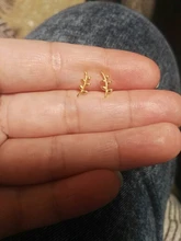 Pendientes de plata de ley 925 con forma de hoja de rama de olivo para mujer, aretes, oro de 14 quilates, estilo europeo