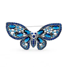 Серебряная брошь со шпинелью и фианитами SUNLIGHT проба 925