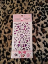 1 hoja de calcomanía en forma de corazón para niños, diamantes de imitación, cuentas acrílicas, libro de recortes, decoración de notas, juguete artesanal