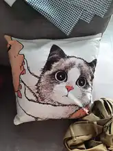 Cushion-Cover Pillowcase Sofa Throw Home-Decoration Polyester Cartoon Cat Cute MTMETY