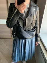 Biker Jacket Coat Motorcycle Sheep-Leather Real-Sheepskin Women Rivet Spring Fashion