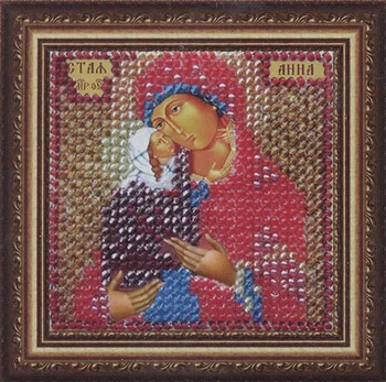 

045 PMI set for embroidery with beads 'вышивальная mosaic 'icon 'Holy Anna', 6,5*6,5 cm