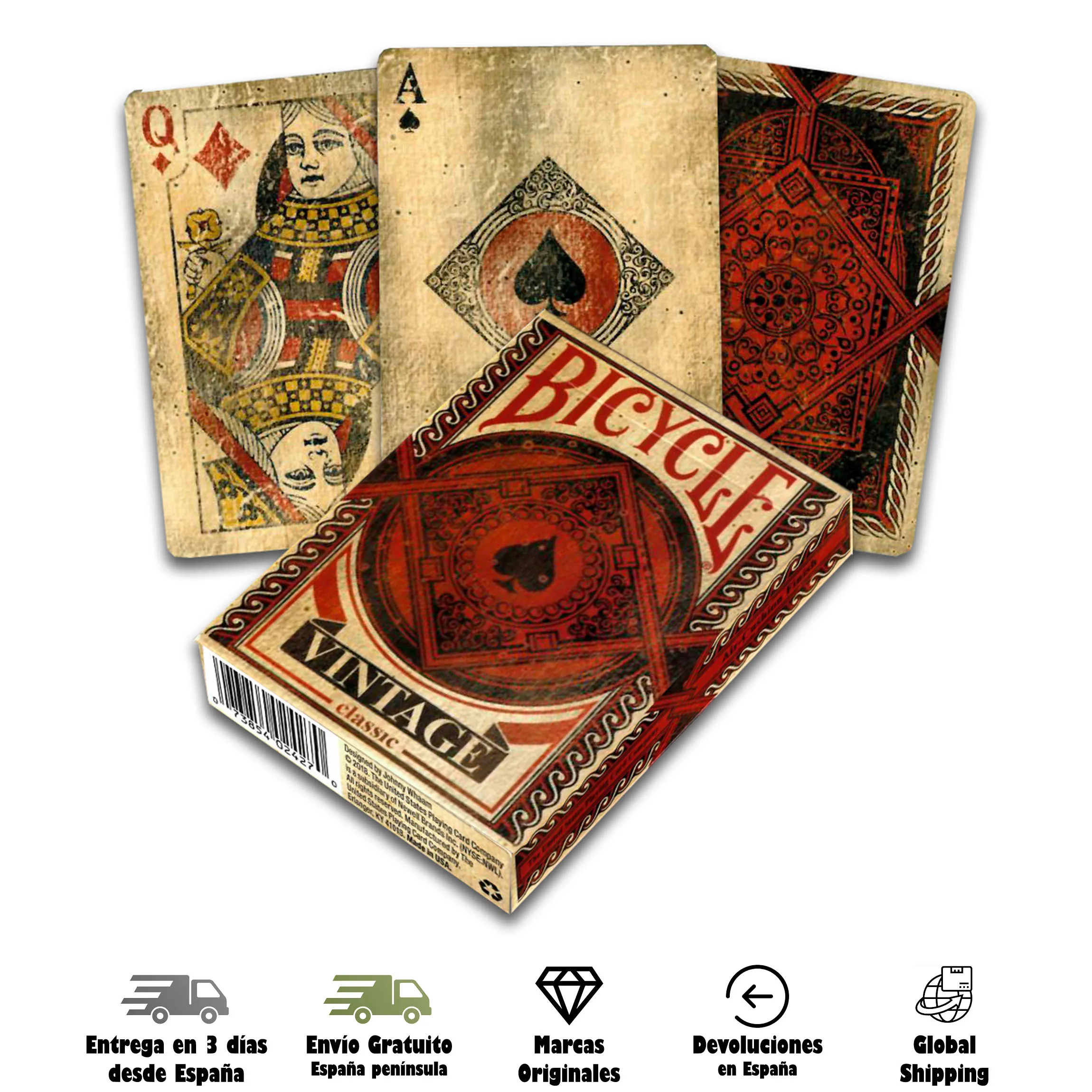 Fournier, Bicycle, American Deck Poker, Vintage Classic, Magic, Cardiary, Uspcc, Tavolo Da Gioco, Carte Da Gioco, Adulti, Retro, Uspc